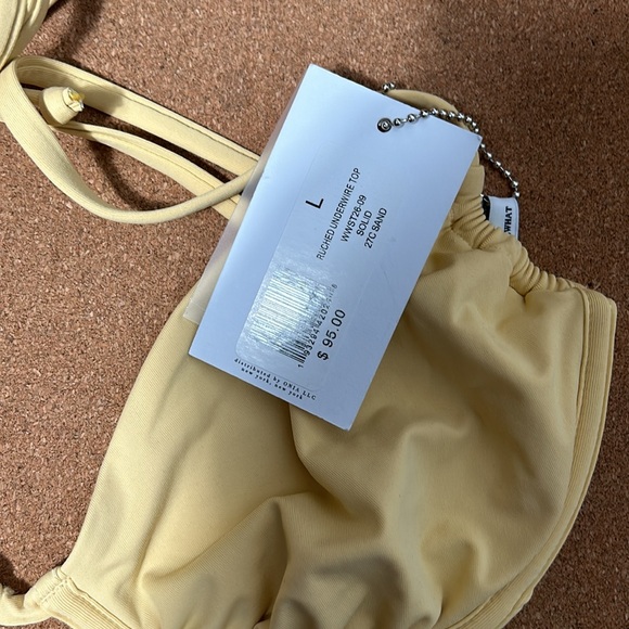 NWT - WeWoreWhat | Ruched Bikini Top and bottom solid sand size L - Picture 11 of 16